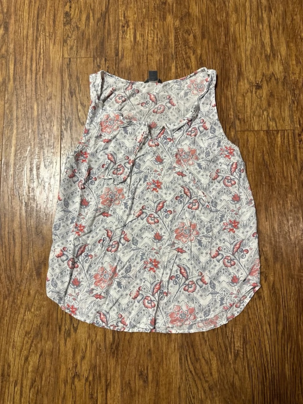 Eddie Bauer Sleeveless Tank Pink & Gray Floral Size Medium
